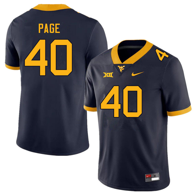 Men #40 Corbin Page West Virginia Mountaineers College Football Jerseys Sale-Navy - Click Image to Close